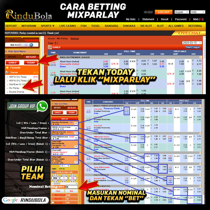 cara pasang parlay bola
belajar parlay bola